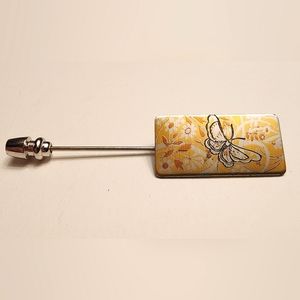 Vtg Reed & Barton Damascene Butterfly Stick Pin 70s